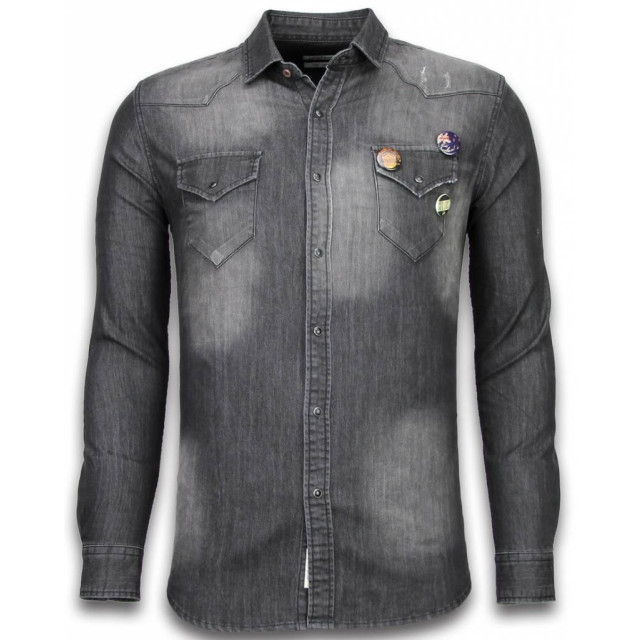 Bread & Buttons Denim shirt spijker slim fit 5340-5AG large