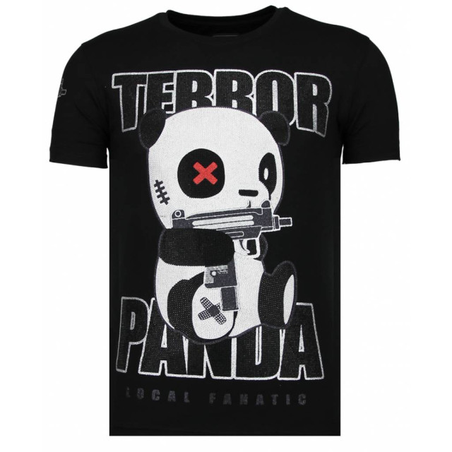 Local Fanatic Terror panda rhinestone t-shirt 13-6227Z large