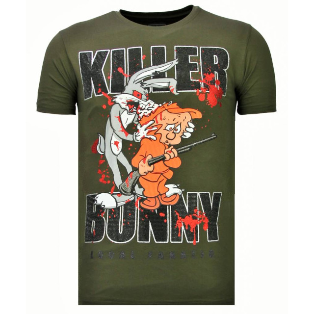 Local Fanatic Killer bunny rhinestone t-shirt 13-6229K large