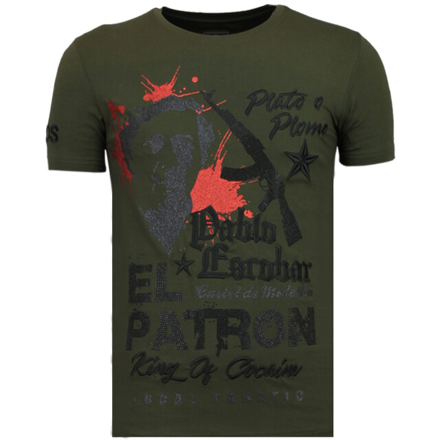 Local Fanatic El patron pablo rhinestone t-shirt 13-6236K large