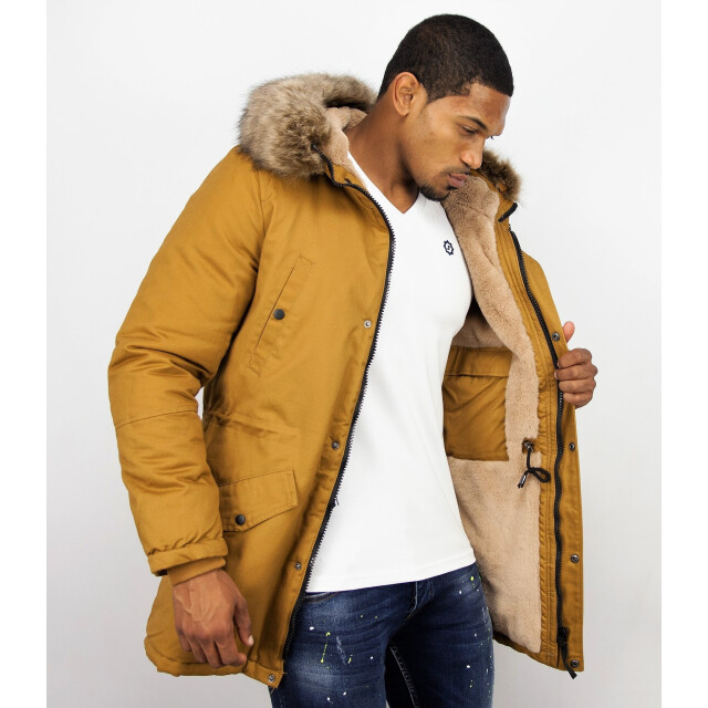 Enos Lange winterjas met faux bontkraag CA-7023GL | CA-7105GL large