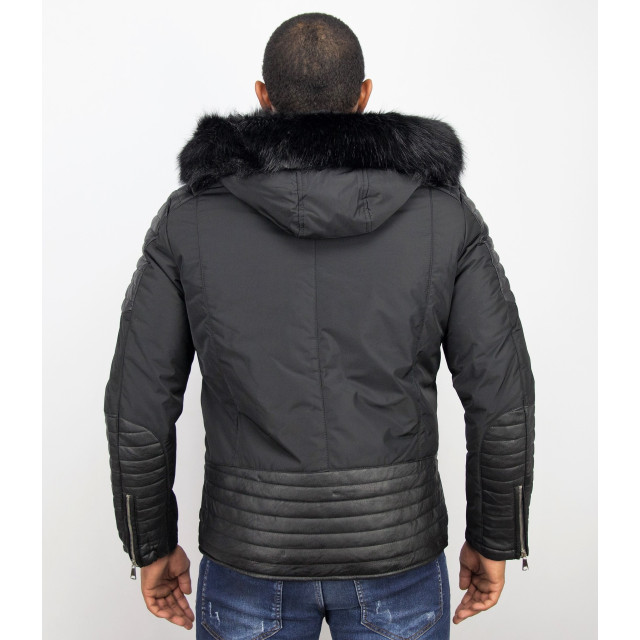 Enos Korte parka jas met bontkraag PI-868Z large