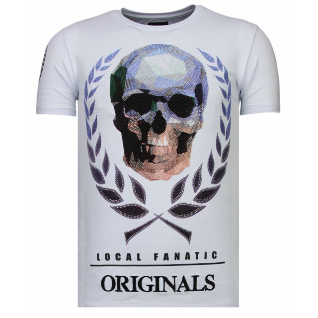 Local Fanatic Skull originals rhinestone t-shirt 13-6224W large