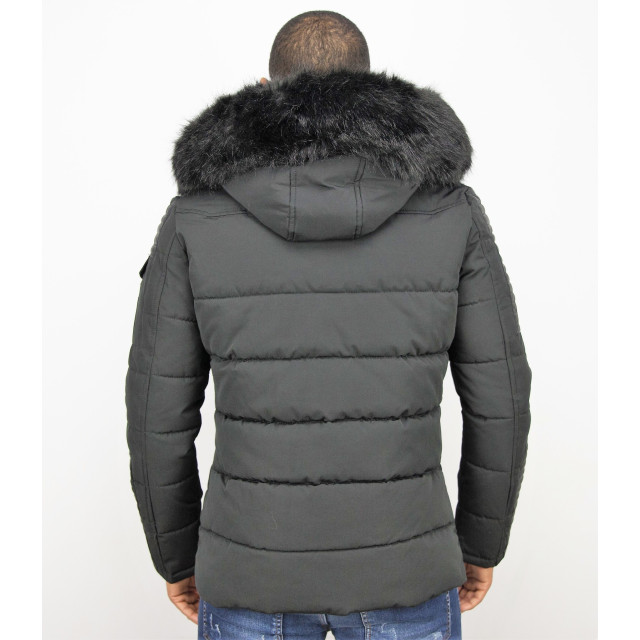 Enos Korte winterjas faux fur bontkraag PI-7166Z large