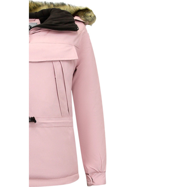 Matogla Anorak winterjas met bontkraag pink 8691 large