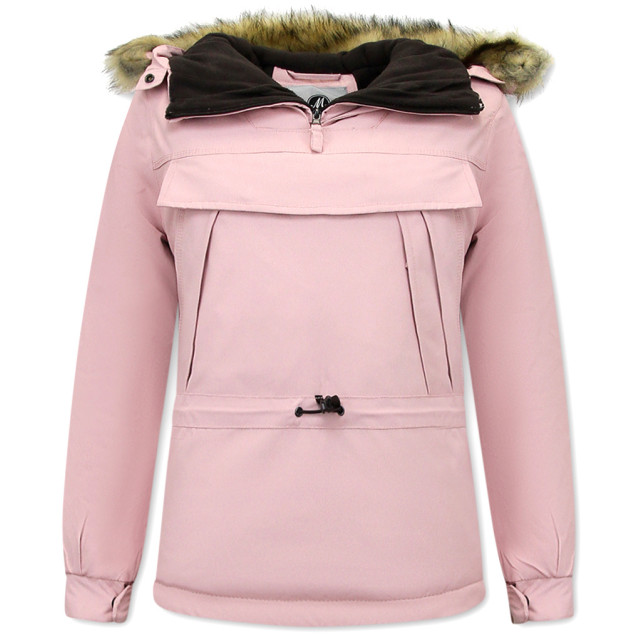 Matogla Anorak winterjas met bontkraag pink 8691 large