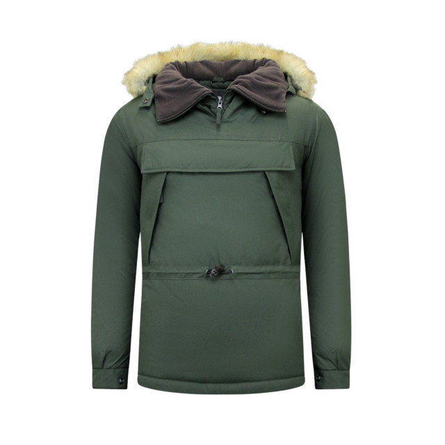 Beluomo Anorak winterjas met bontkraag 8591 large