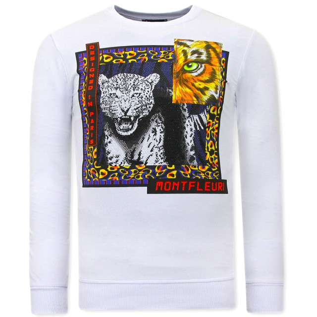 Tony Backer Sweater met print tiger poster 3627W large