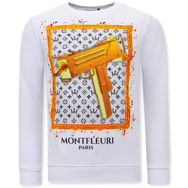 Tony Backer Sweater met print uzi does it 3673 large