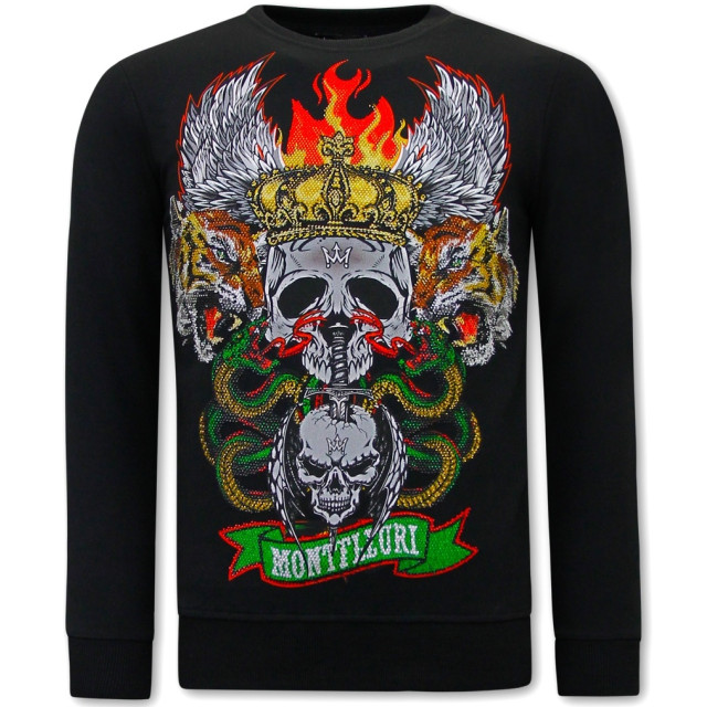 Tony Backer Sweater met print skull head 3662 large