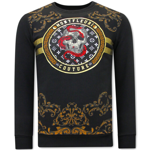 Tony Backer Sweater met print snake skull 3674 large