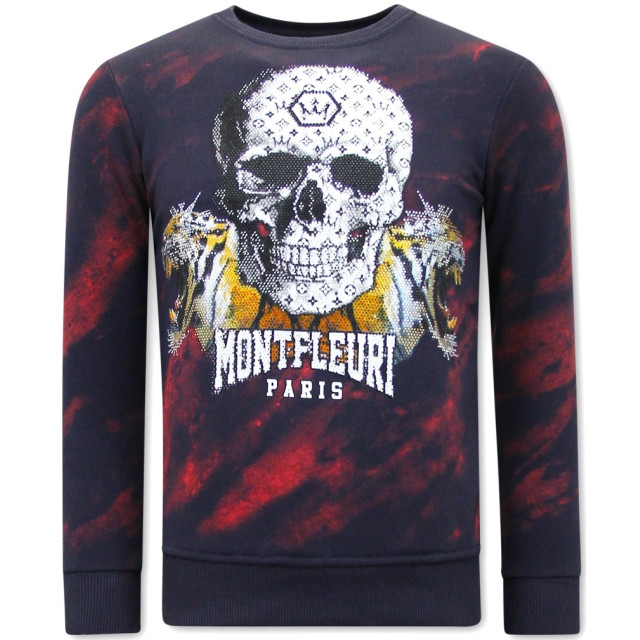 Tony Backer Sweater met print skull tiger 3680 large