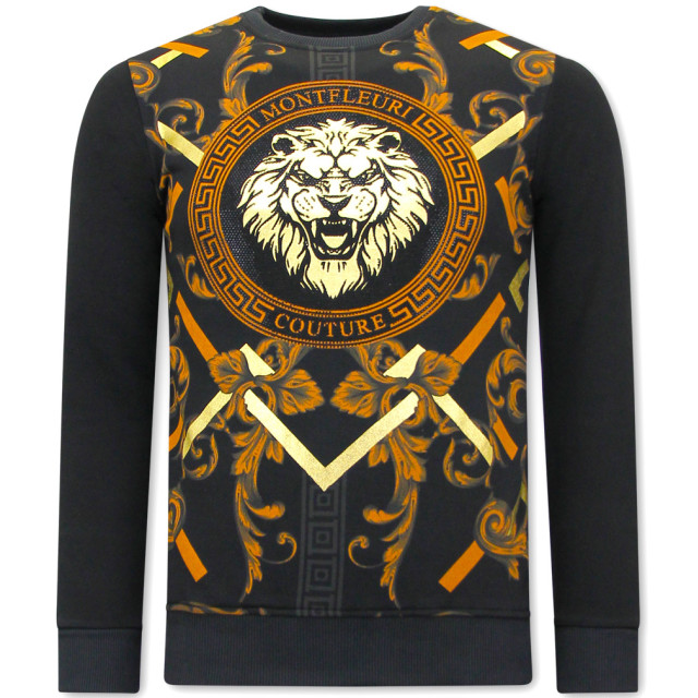 Tony Backer Sweater met print gouden leeuw 3728 large