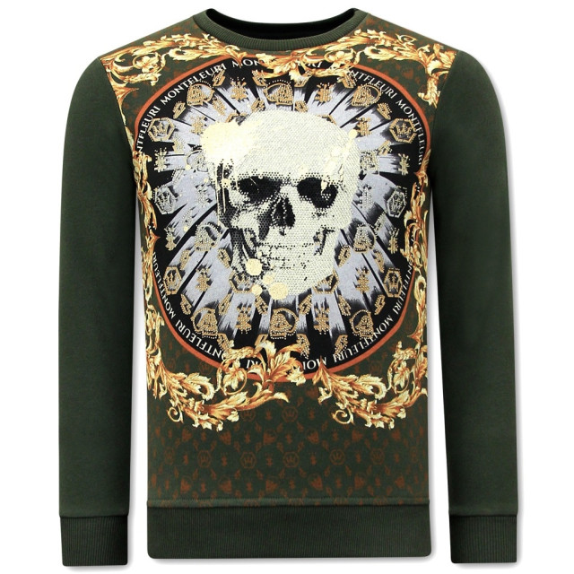 Tony Backer Sweater met print skull strass 3796 large