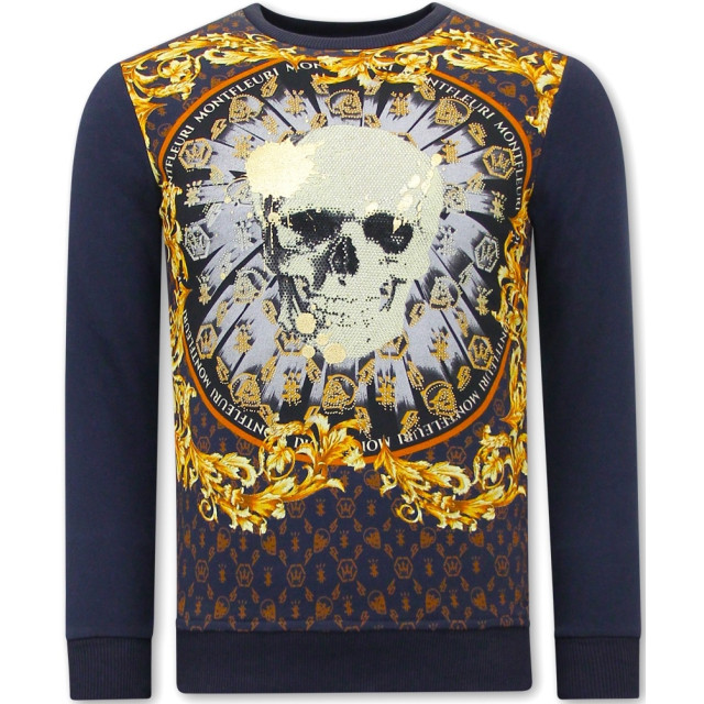 Tony Backer Sweater met print skull strass 3796 large