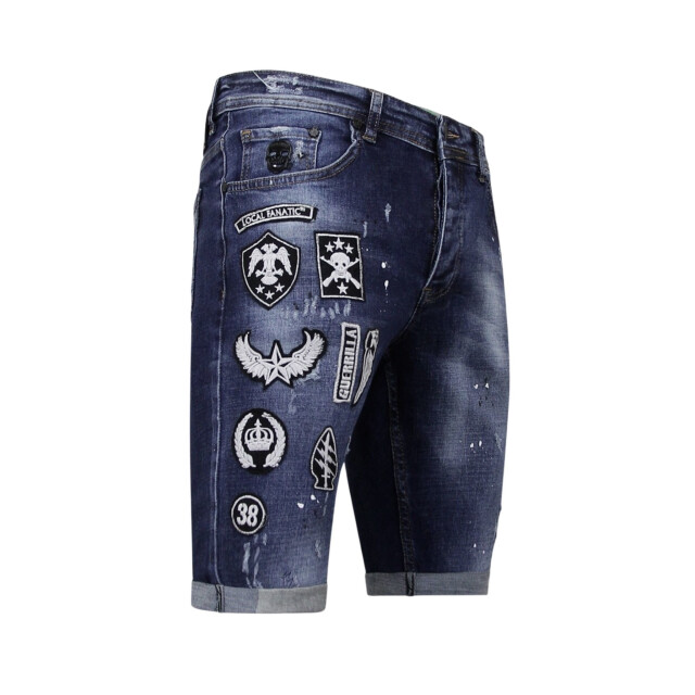 Local Fanatic Korte broek slim fit met patches 1018 LF-DNM-1018 large