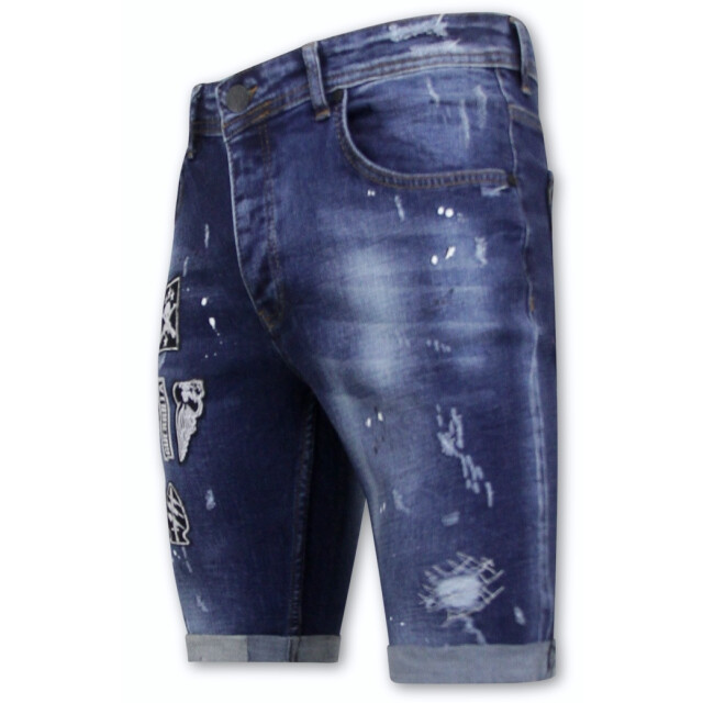 Local Fanatic Korte broek slim fit met patches 1018 LF-DNM-1018 large