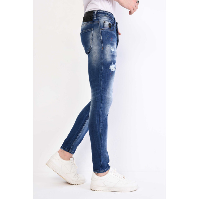 Local Fanatic Slim fit jeans met verfspatten stretch 1057 LF-DNM-1057 large