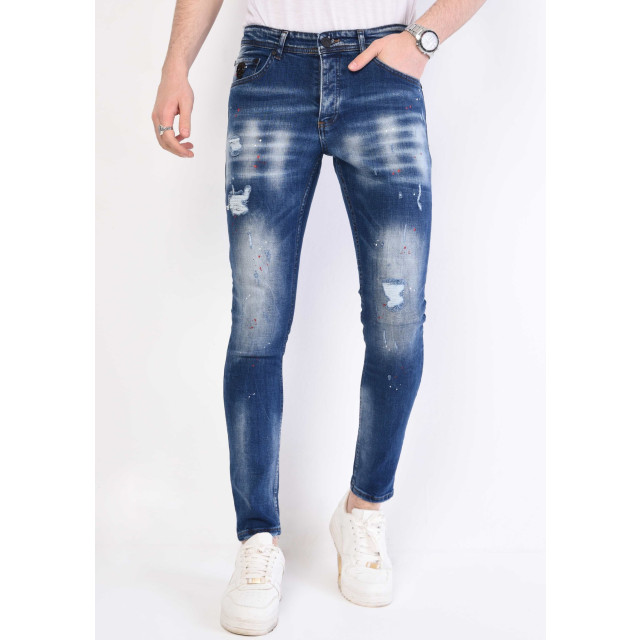 Local Fanatic Slim fit jeans met verfspatten stretch 1057 LF-DNM-1057 large