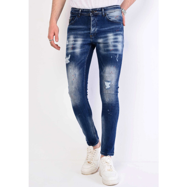 Local Fanatic Slim fit jeans met verfspatten stretch 1057 LF-DNM-1057 large