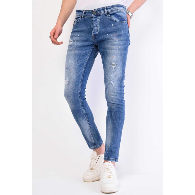 Local Fanatic Broek met verfspatten slim fit 1063 LF-DNM-1063 large