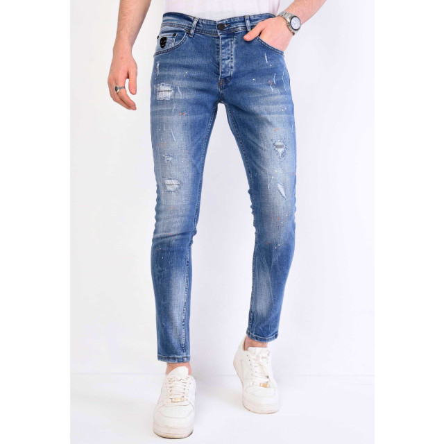 Local Fanatic Broek met verfspatten slim fit 1063 LF-DNM-1063 large