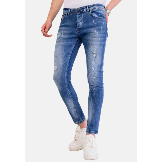 Local Fanatic Broek met verfspatten slim fit 1063 LF-DNM-1063 large