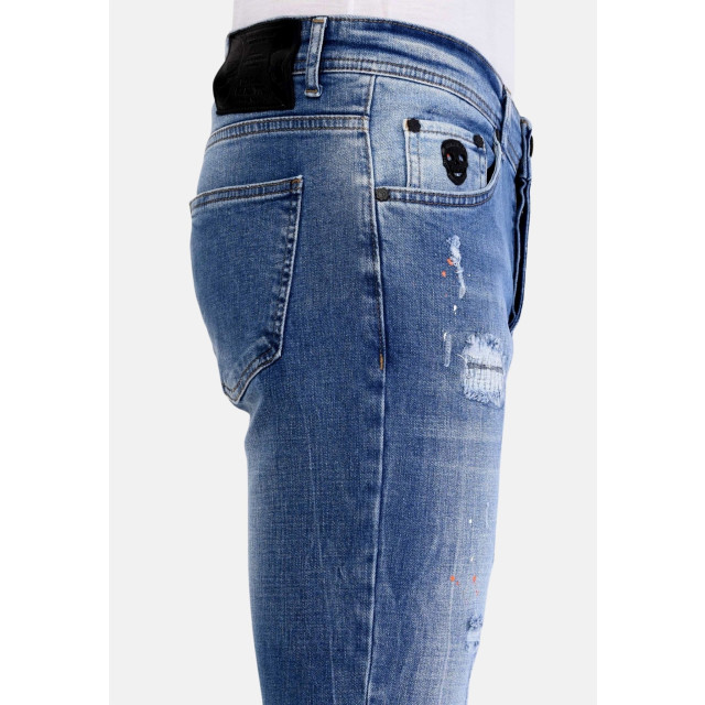 Local Fanatic Broek met verfspatten slim fit 1063 LF-DNM-1063 large