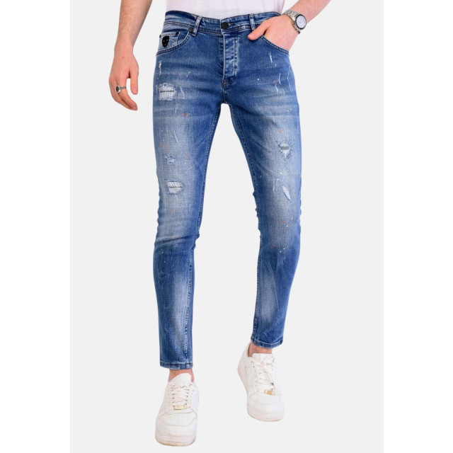 Local Fanatic Broek met verfspatten slim fit 1063 LF-DNM-1063 large