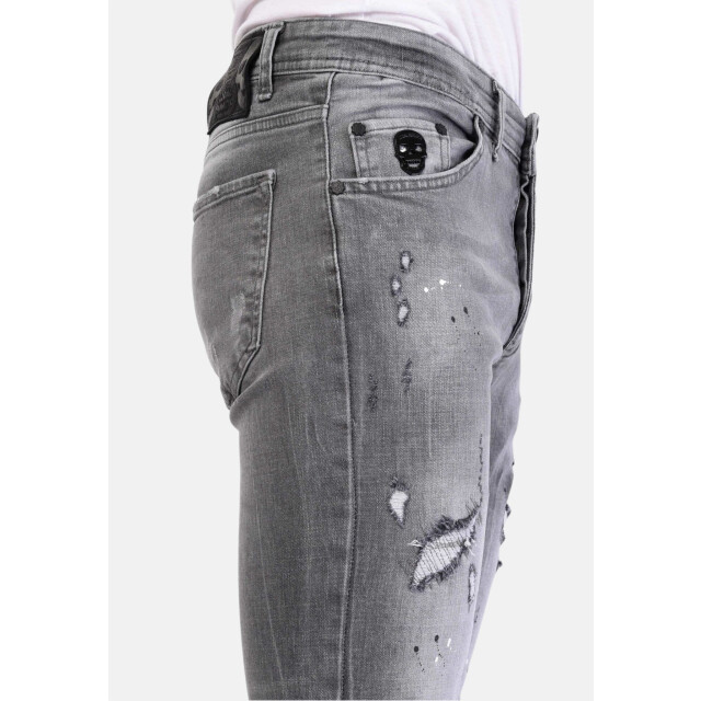 Local Fanatic Spijkerbroek verfspatten slim fit 1064 LF-DNM-1064 large