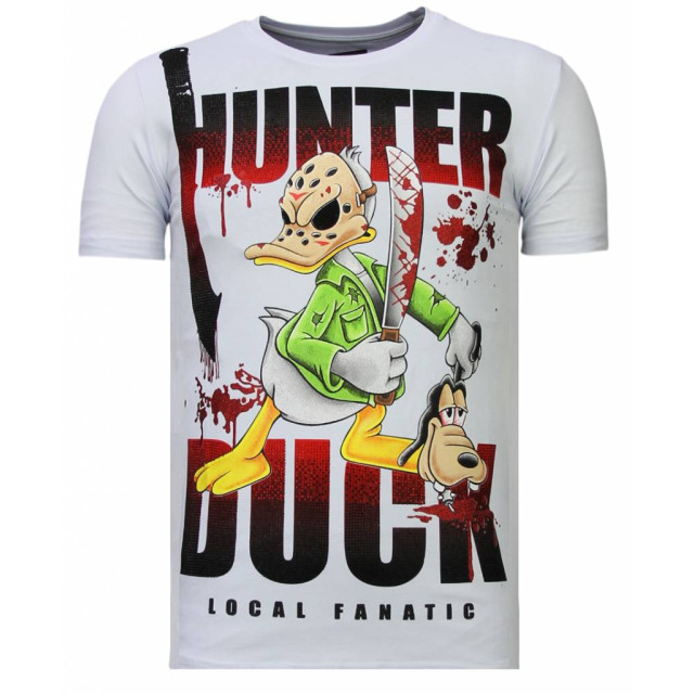 Local Fanatic Hunter duck rhinestone t-shirt 13-6225W large