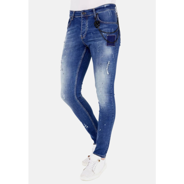 Local Fanatic Slim fit jeans verfspatten 1035 LF-DNM-1035 large