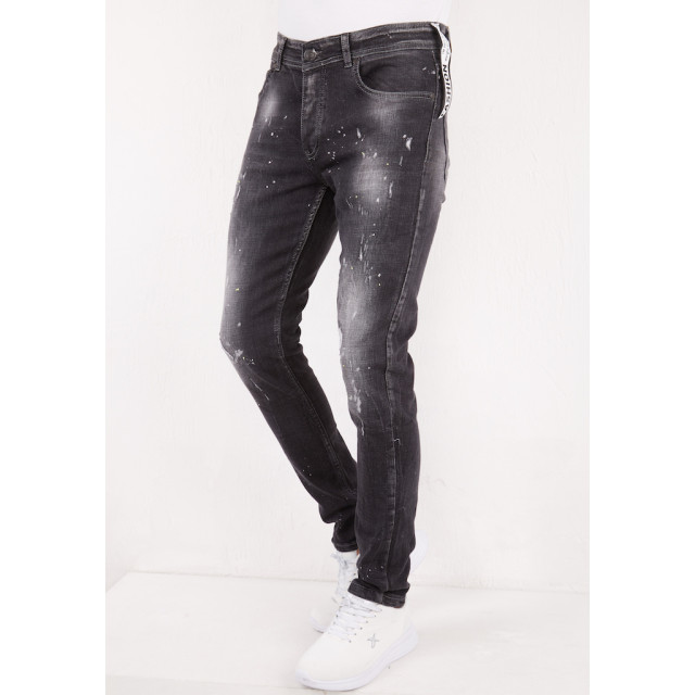 True Rise Black ripped paint splatter slim fit jeans dc D&C-014 large