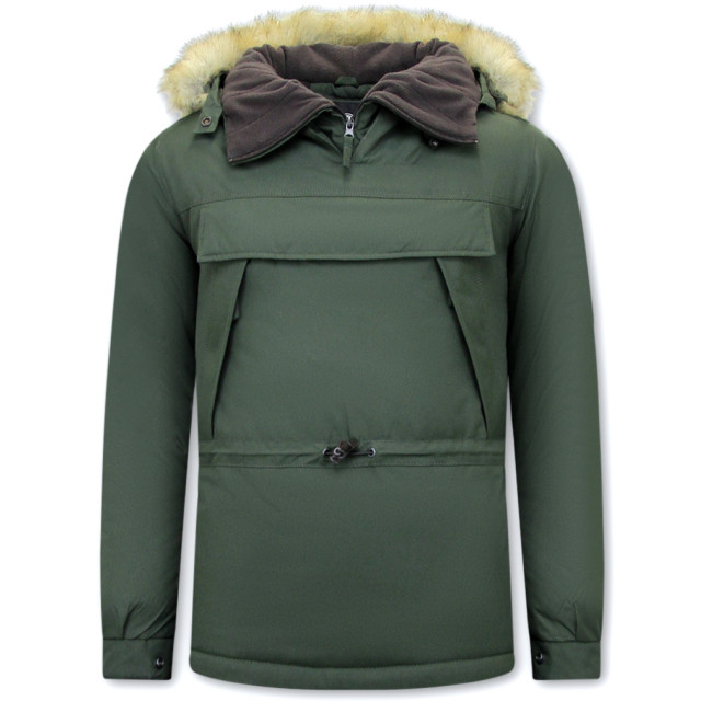 Beluomo Anorak winterjas met bontkraag 8591 large