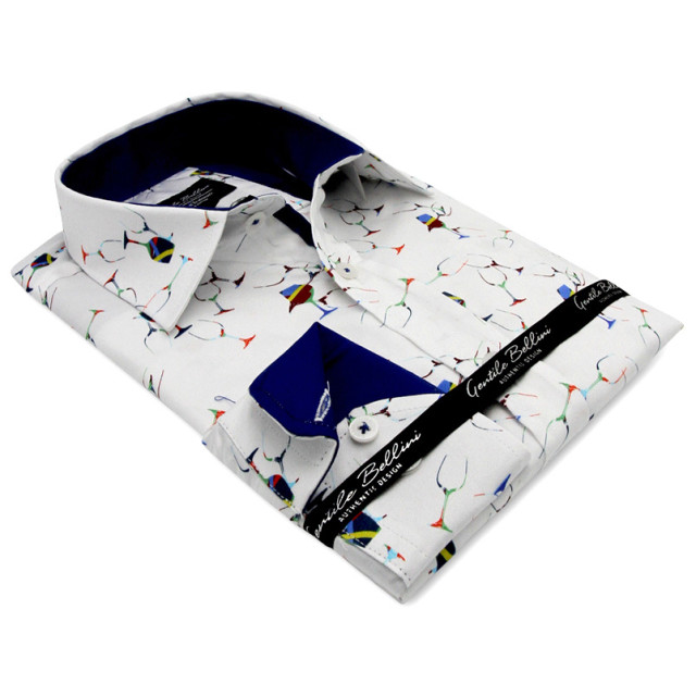 Tony Backer Satijnen met print slim fit 3105 large