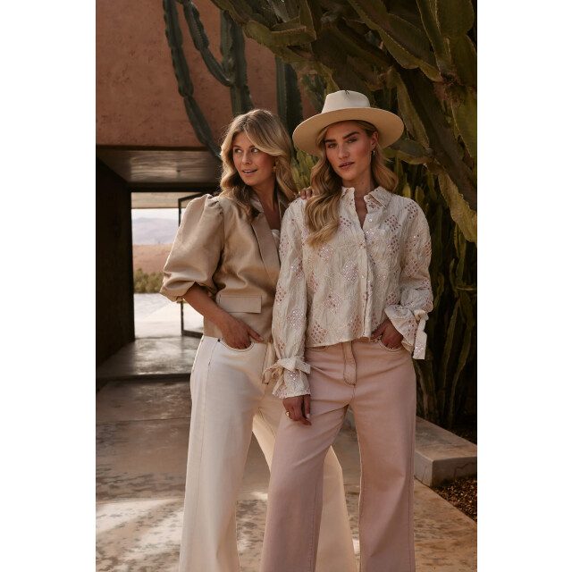 Nukus Nks02040 79 loes blouse paillet offwhite/blush NKS02040 79 large