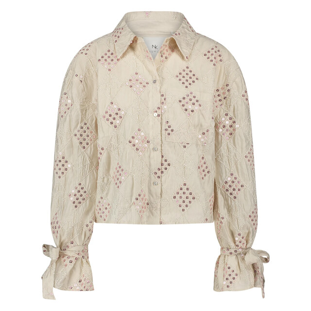 Nukus Nks02040 79 loes blouse paillet offwhite/blush NKS02040 79 large