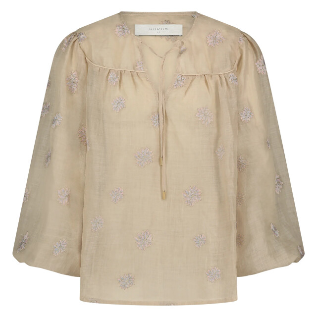 Nukus Nks02036 9 kaoutar blouse embroidery sand NKS02036 9 large