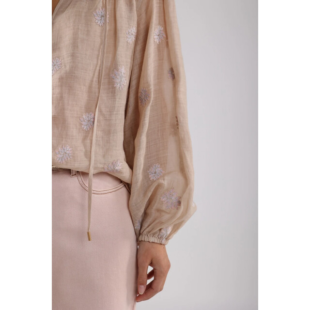 Nukus Nks02036 9 kaoutar blouse embroidery sand NKS02036 9 large