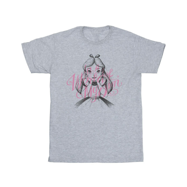 Li-cense Disney meisjes alice in wonderland in een wereld van mijn eigen katoenen t-shirt UTBI6217_sportsgrey large