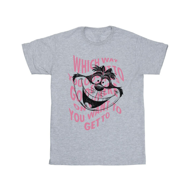 Li-cense Disney meisjes alice in wonderland chesire kat katoenen t-shirt UTBI6184_sportsgrey large