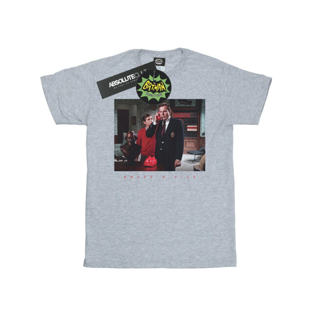 Li-cense Dc comics meisjes batman tv-serie bruce & dick foto katoenen t-shirt UTBI11035_sportsgrey large