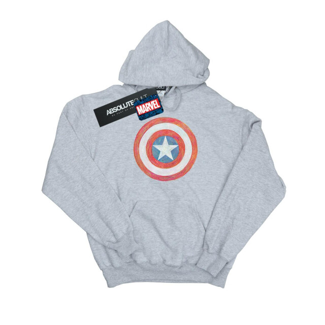 Li-cense Marvel dames captain america geschetst schild hoodie UTBI11726_sportsgrey large