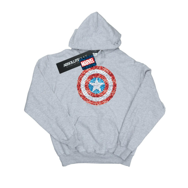 Li-cense Marvel dames captain america pixelated shield hoodie UTBI11698_sportsgrey large