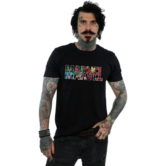 Li-cense Marvel comics katoenen t-shirt met personages voor heren UTBI1555_black large