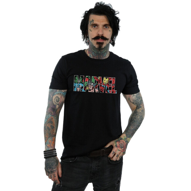 Li-cense Marvel comics katoenen t-shirt met personages voor heren UTBI1555_black large