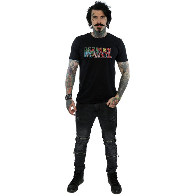 Li-cense Marvel comics katoenen t-shirt met personages voor heren UTBI1555_black large