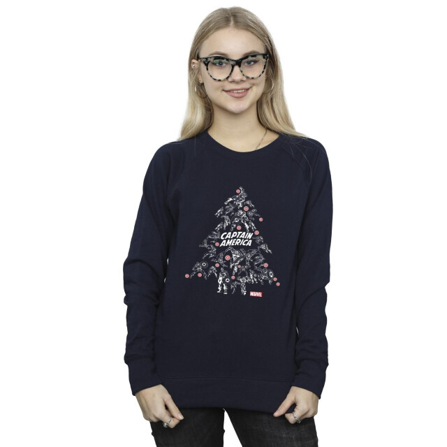 Li-cense Marvel dames captain america kerstboom sweatshirt UTBI26096_navyblue large
