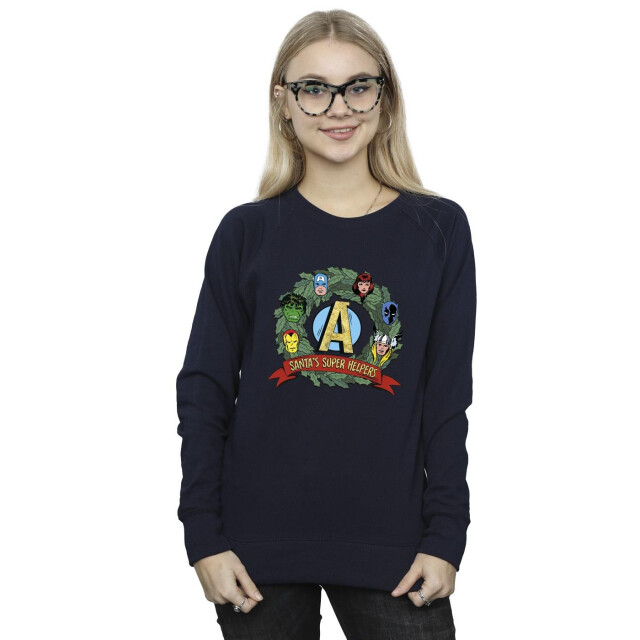 Li-cense Marvel dames santa´s super helpers sweatshirt UTBI25991_navyblue large