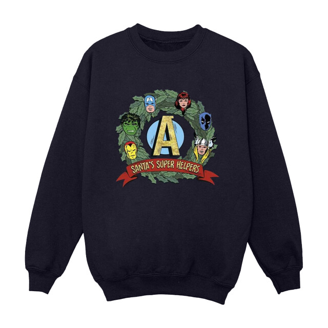 Li-cense Marvel dames santa´s super helpers sweatshirt UTBI25991_navyblue large
